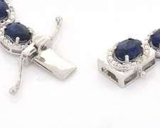 Entrancing Sapphire & Diamond Bracelet in Sterling Silver