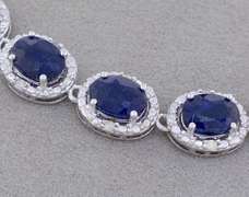 Posh Sapphire & Diamond Necklace in Sterling Silver