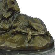Deer Bronze Sculpture on Marble Base Statue