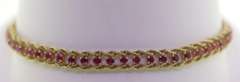 Vintage Curb Chain Bracelet w Pink Sapphires