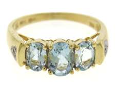 Fabulous Yellow Gold Aquamarine & Diamond Ring