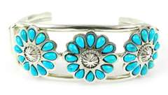 Running Bear Navajo Sterling Turquoise Cuff Bracelet
