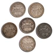 6 Columbian Expo Commemerotive Silver Halves