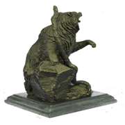 Bear Standing on Cliff Bronze Sculpture