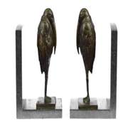Bird Bronze Sculpture on Marble Base Statue