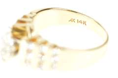 14K Yellow Gold 0.74 Ctw Marquise Diamond Channel Engagement Ring