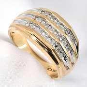 Man's Three Row Diamond Ring