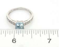 Sparkly Aquamarine & Diamond Ring in Sterling Silver