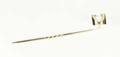 Gold Filled Retro Round Cubic Zirconia Solitaire Stick Pin