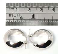 Thick Penny Sized 18k WG Earrings