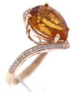 Gorgeous Pear Citrine with Diamond Bypass Ring