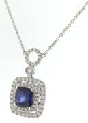 Charming Blue Sapphire & Diamond Necklace