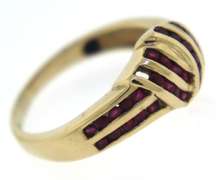Pretty Yellow Gold Ruby Channel Set Ring