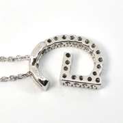 G Initial Pendant Necklace with Diamonds in 14K WG