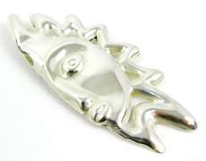 Large Sterling Sun Face Pin/Pendant