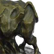 Large Abstract Modern Art Charging Bull Bronze Sculpture Marble Base Figurine