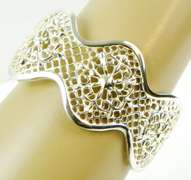 Wide Open Work Sterling Silver Cuff Bracelet