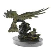 Eagle on Waves Bronze Sculpture
