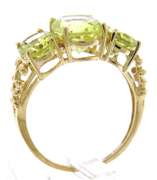 Gorgeous Lime Quartz 3 Stone Ring