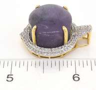 Extremely Rare Unheated Gargantuan 59.89CTW 59.89 CT Star Ruby & White Sapphire Pendant in Vermeil