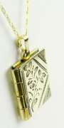 Vintage Gold Filled Book Locket & Chain