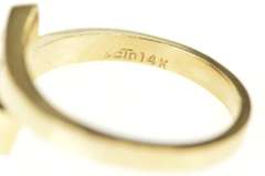 14K Yellow Gold Retro Diamond Inset Black Enamel Bypass Ring