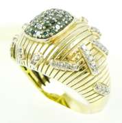 Stellar Sterling Vermeil Blue & White Diamond Ring, 9