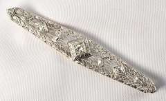 Platinum & Dia. Filigree Vintage Brooxh