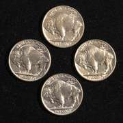 4 Gem BU 1937 Buffalo Nickels