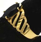 Elegant Black Stone Ring in 14KT Yellow Gold