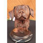 Adorable Labrador Retriever Bust Bronze Sculpture