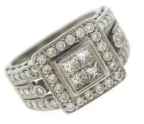 Brilliant Invisible Set RBC Halo Milgrain Ring