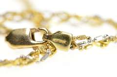 14K Yellow Gold 2.9mm Tri Tone Braided Woven Link Chain Necklace