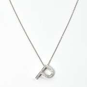 P Initial Pendant Necklace with Diamonds in 14K WG