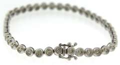 Attractive White Gold Bezel Set Diamond Bracelet