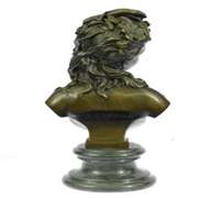 Bust Bronze Statue on Marble Base Sculpture