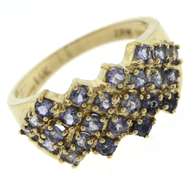 Shimmering 14kt YG Tanzanite Cluster Ring
