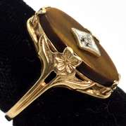 Vintage Gold Ring with Tiger's Eye