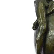 Nude Male Resting on Top of the World Bronze Sculpture