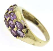 Dreamy Amethyst 3 Row Bar Channel Ring