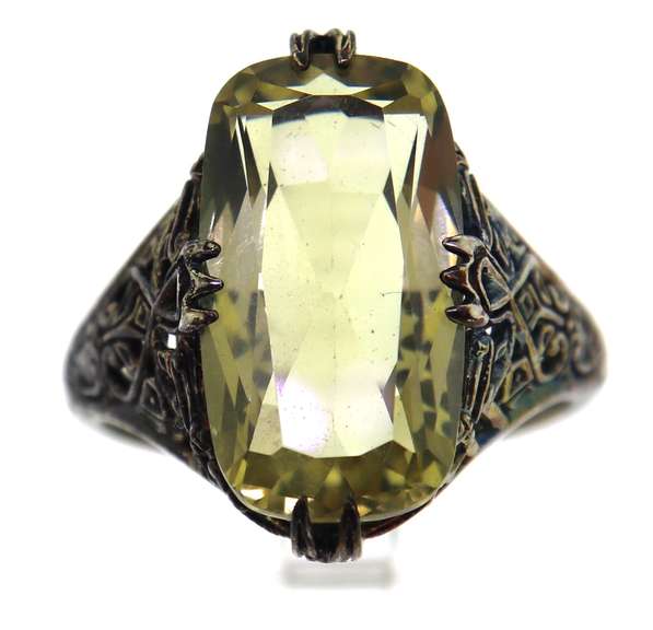 Sterling Silver Yellow Quartz Ring