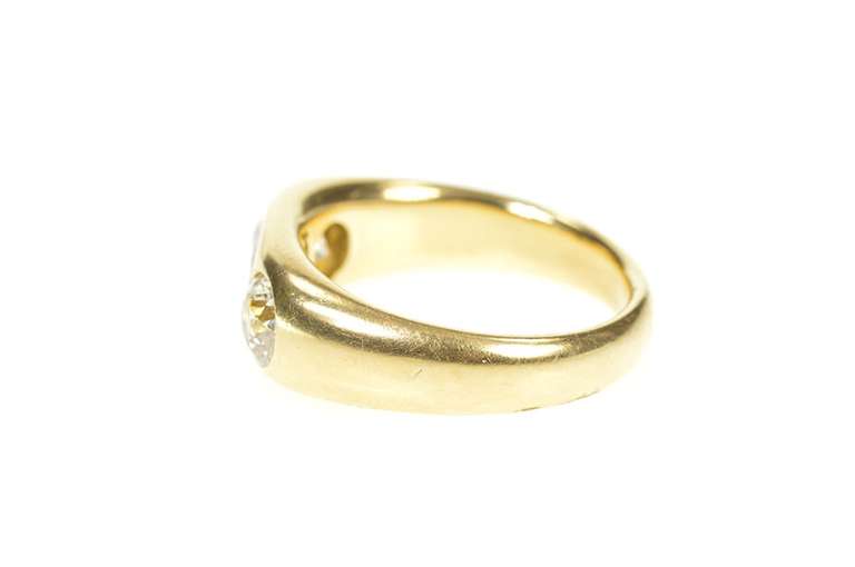 14K Yellow Gold 2.10 Ctw Victorian Sapphire Diamond Ring