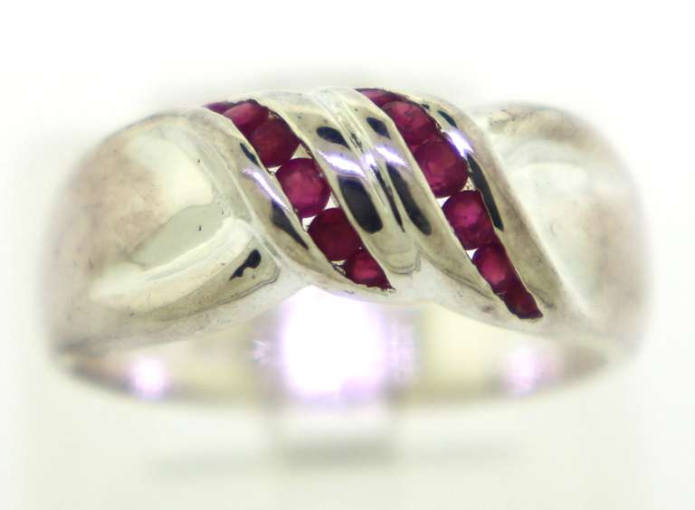 Sterling Silver Ring With Pink Sapphire