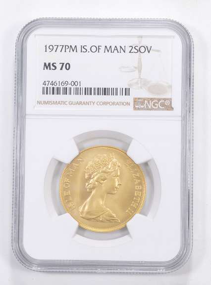 MS70 1977-PM Isle Of Man 2 Sovereign - Graded NGC