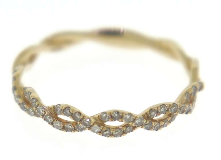 Fancy Yellow Gold Braided Diamond Band