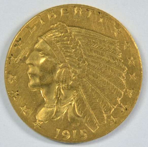 Great-looking 1915 US $2.50 Indian Gold Piece