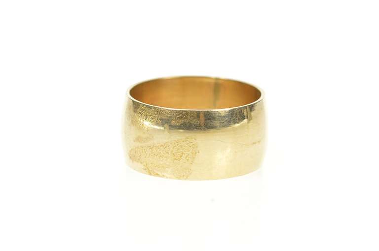 Gold Filled 9.7mm Rounded Simple Plain Wedding Band Ring