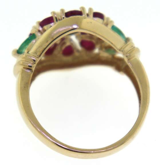 Amazing Ruby, Emerald & Sapphire Flower Ring