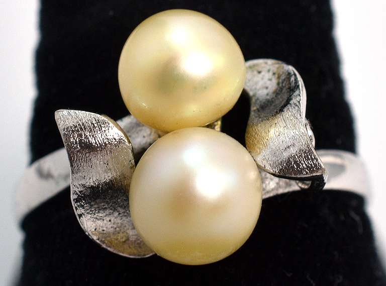 Vintage Sterling Silver and Pearl Ring