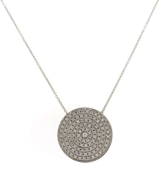 Fantastic Pave Diamond Disc Necklace